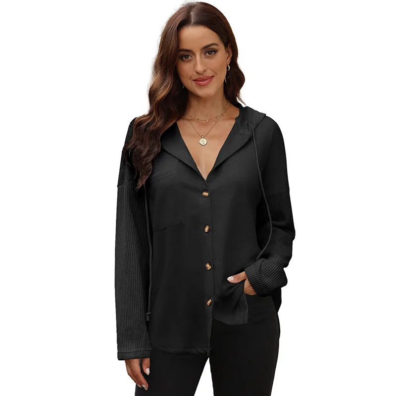 Women's Autumn Leisure All matching Contrast Color Hooded Sweatshirt P2 Xl - Shop at LoveMi