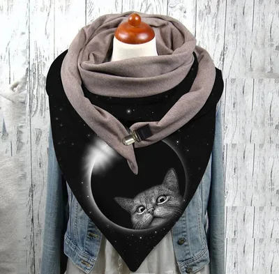 Men's And Women's Fashion Simple Cat Printing Scarf No 7 Color - Shop at LoveMi