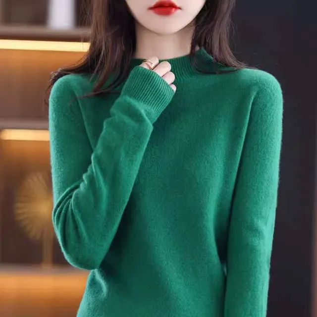 Fashion Women's Mock Neck Sweater Green - Shop at LoveMi