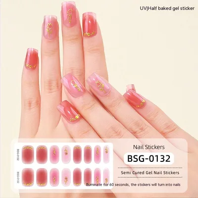 Semi curing Gel Nail Sticker Gel Beauty Bsg 0132 - Shop at LoveMi