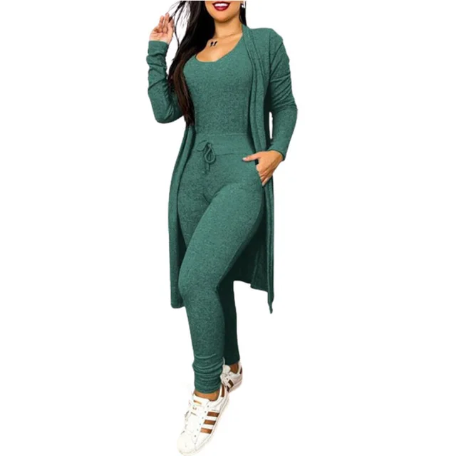 Drawstring Pocket Design For Jumpsuit And Cardigan Cover Green - Shop at LoveMi