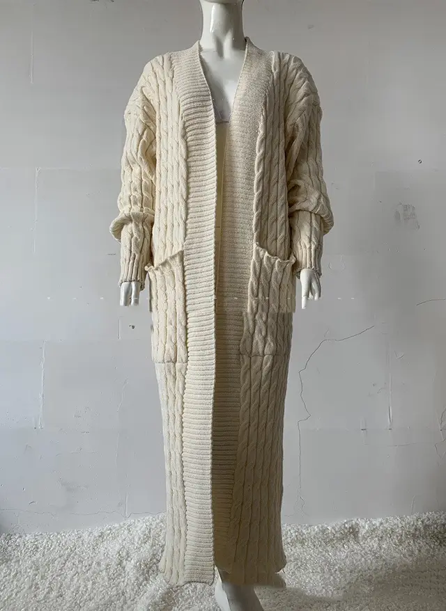 Long European And American Knitwear Coat Milky White - Shop at LoveMi