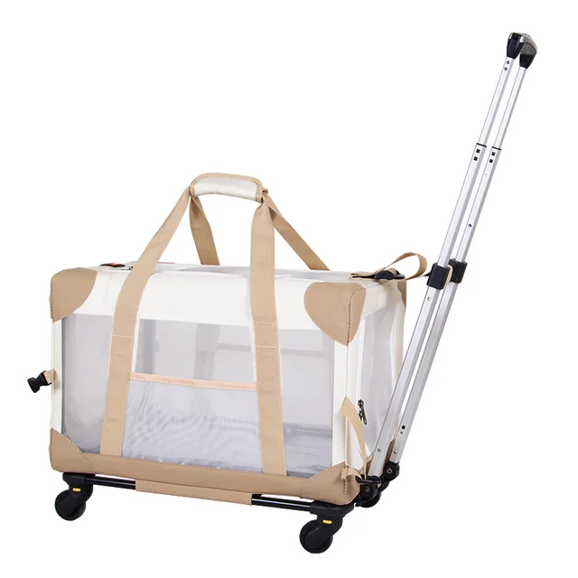 Portable Car Pet Trolley Bag For Going Out White - Shop at LoveMi
