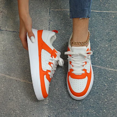 Couple Platform Sneakers Soft Bottom Comfortable Orange - Shop at LoveMi