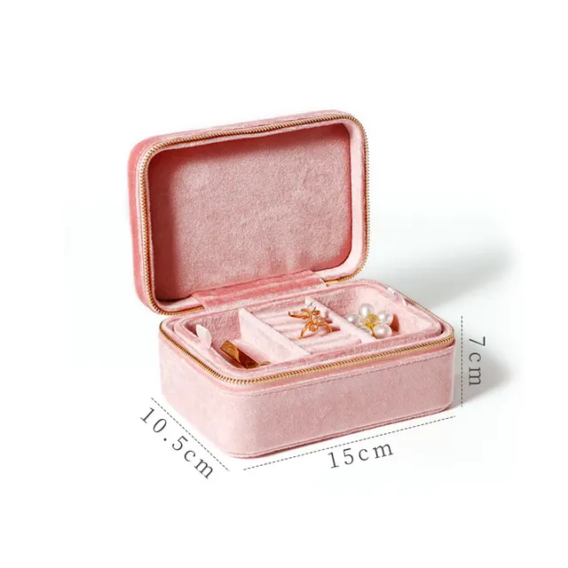 Simple Solid Color Flannel Jewelry Storage Box Milk Shake Powder - Shop at LoveMi