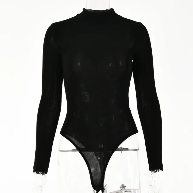 Women's Thickened Jumpsuit Long Sleeve Round Neck Bottoming Shirt Black - Shop at LoveMi