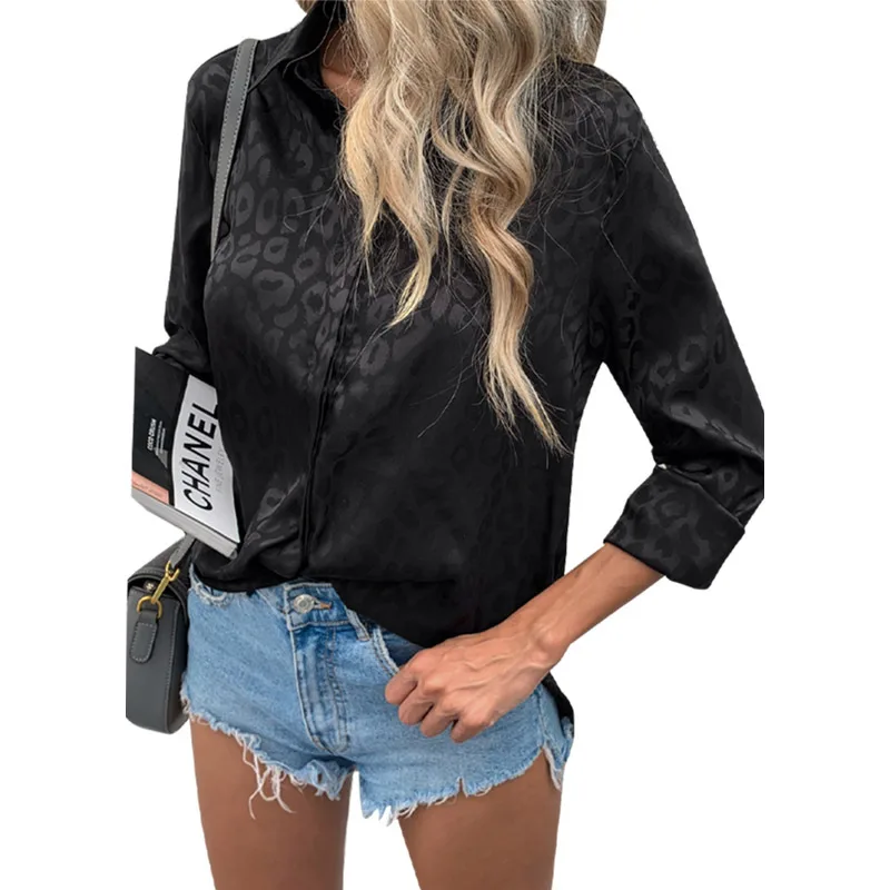 European And American Printed Women's Loose Single breasted Shirt Lc2551057 Black - Shop at LoveMi