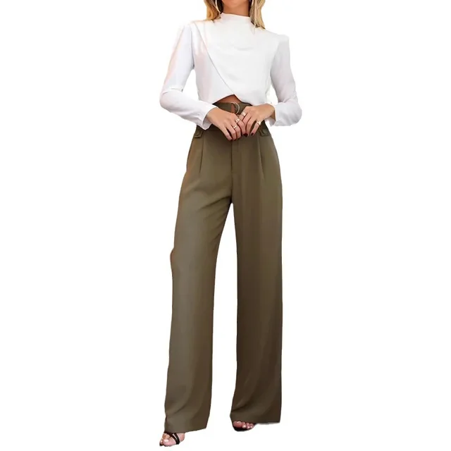 Top Straight Pants Two piece Set Green - Shop at LoveMi