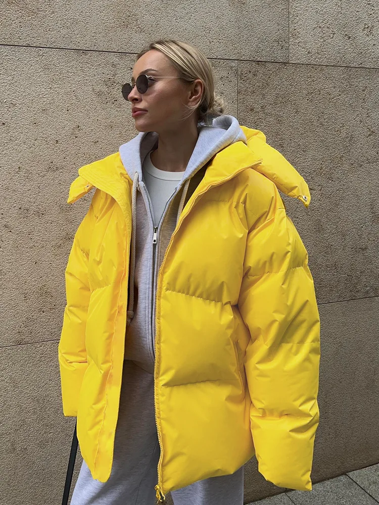 Women's Loose Cotton Coat Jacket Loose fitting Coat Top Yellow - Shop at LoveMi