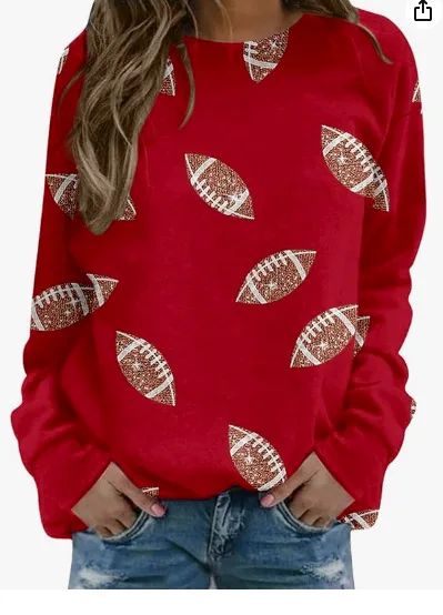 Independent Station Fashion Rugby Round Neck Sweater Top Red - Shop at LoveMi