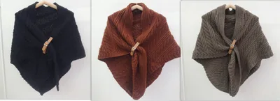 Korean Style Hollow Leather Ring Big Triangle Shawl Cape Pure Color Warm Keeping Suit15 - Shop at LoveMi