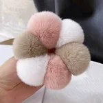 Plush Hair Ring Simple Female Cute - Nude Pink