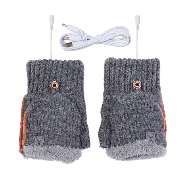 Warm Half Finger Flip Gloves Dark Gray - Shop at LoveMi