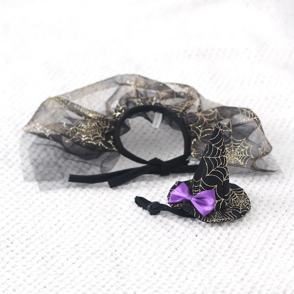 Halloween Dog Holiday Supplies Pet Spider Hat Cat Bib Shawl - S Size Spider Web Shawl Hat