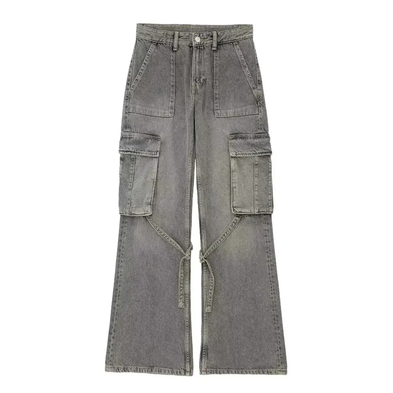 Women's Fashion Loose And Simple Overalls Mid waist Jeans Picture Color M - Shop at LoveMi