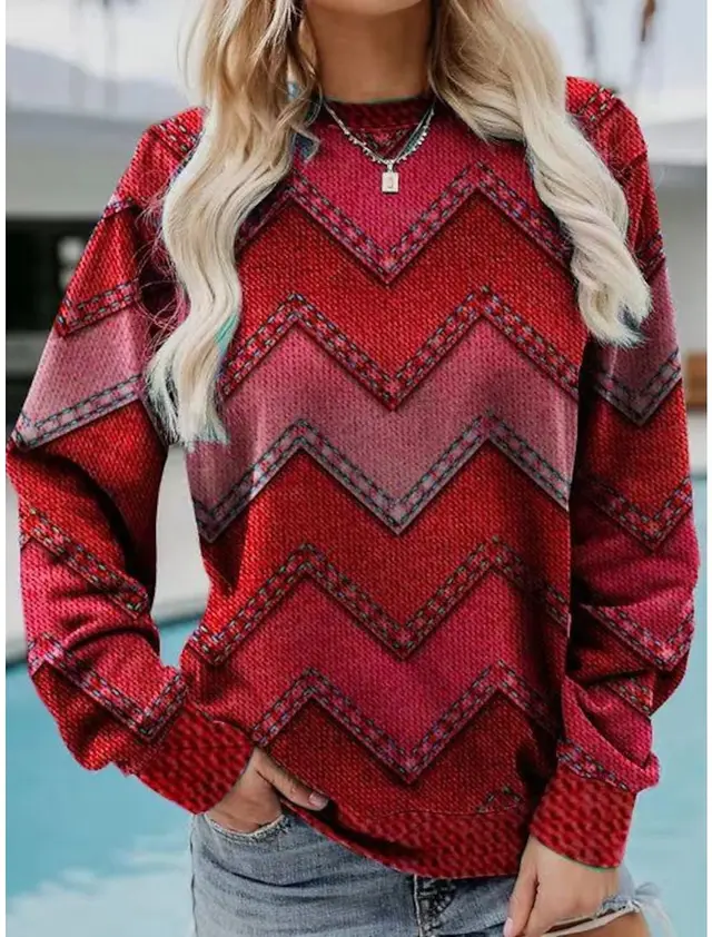 Retro Street Casual Round Neck Long Sleeve Sweater 3V5Yygq - Shop at LoveMi