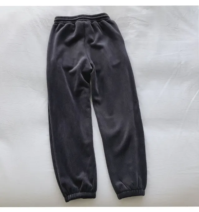 Sports Pants Female Fleece Lined Thick Loose Outerwear Casual Pants Gray Fleece Lining - Shop at LoveMi