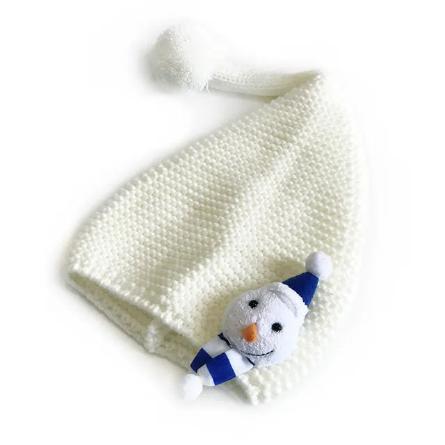 Cute Autumn And Winter Thermal Head Cover Casual Knitted Wool Hat White - Shop at LoveMi