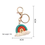 Rainbow Pendant Handmade Cotton Braided Keychain Tassel Bag Car Pendant Female Ethnic Style - Rainbow Color 10