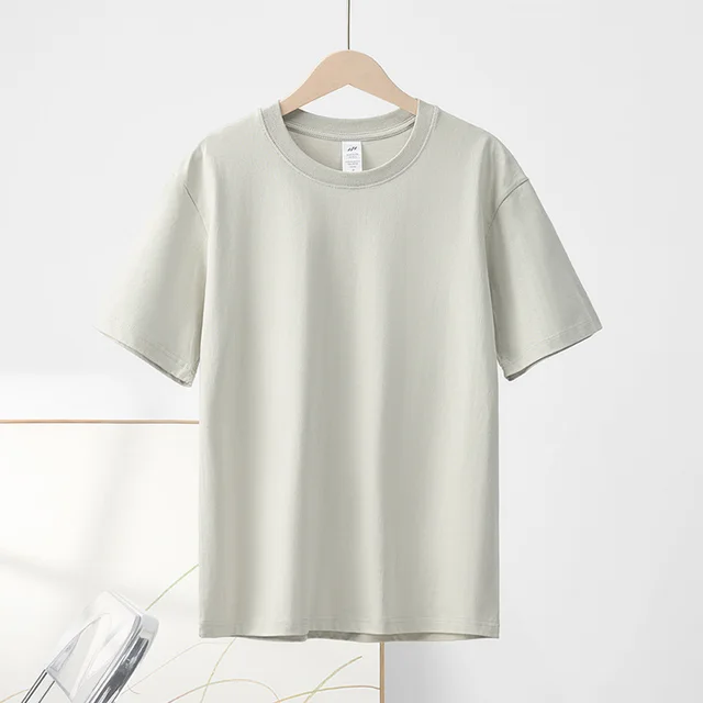 Cotton Round Neck Short Sleeve T shirt Top Tender Green - Shop at LoveMi