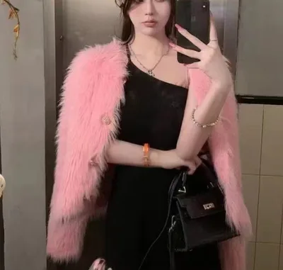 Autumn And Winter Thickening Sweet Gentle And All match Knitted Cardigan For Women Pink - Shop at LoveMi