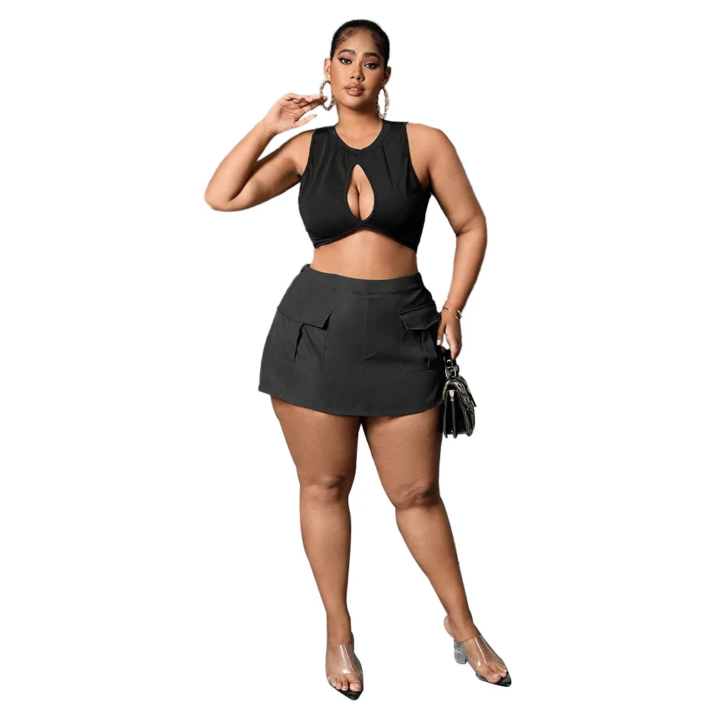 Plus Size Women's Clothes Autumn And Winter Elastic Waist Overalls Straight Shorts Black - Shop at LoveMi