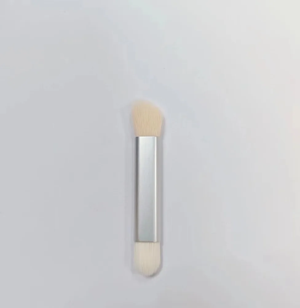 Portable Double effect Double headed Nylon Eye Shadow Brush Silver - Shop at LoveMi