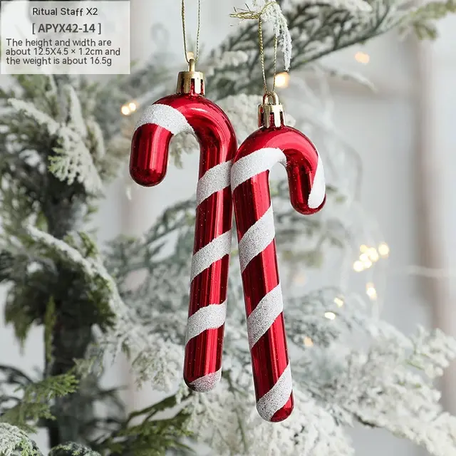Christmas Decorations Ice Cream Snowman House Five pointed Star Small Crutch Combination Ornaments Gift Stick Pendant2 - Shop at LoveMi