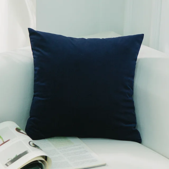Dutch Suede Pillow Cushion Sofa Cushion Office Lumbar Bed Head Backrest Velvet Pillow Cover 68Tibetan Blue - Shop at LoveMi