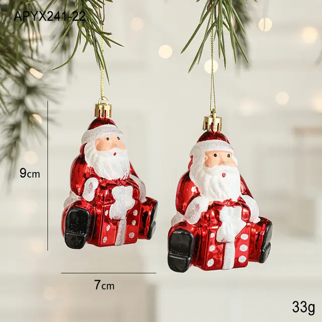 Christmas New Decorations Santa Claus Donut Camera Owl Red Shaped Decorative Small Pendant Santa E Style 2 33G - Shop at LoveMi