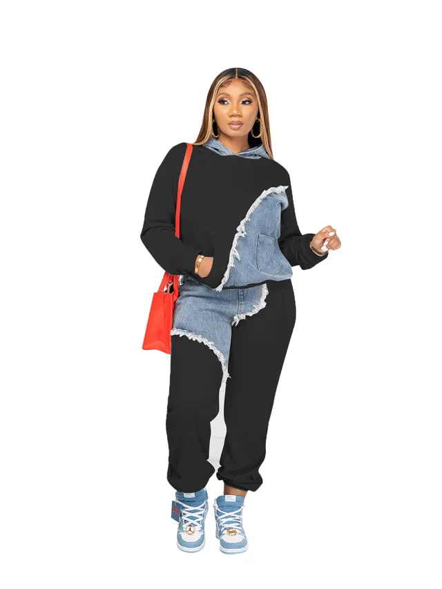 Fashion Casual Sweater Ankle tied Long Twinset Suit Black - Shop at LoveMi