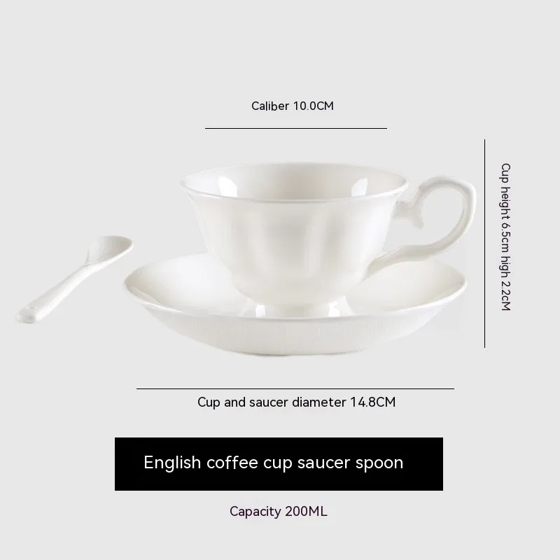 Coffee Set Ceramic Pure White European Afternoon Tea - Austrian Cup And Saucer