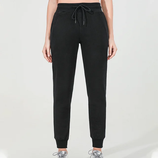 Casual Elastic Waist Sweatpants For WomenWei Pants Black - Shop at LoveMi