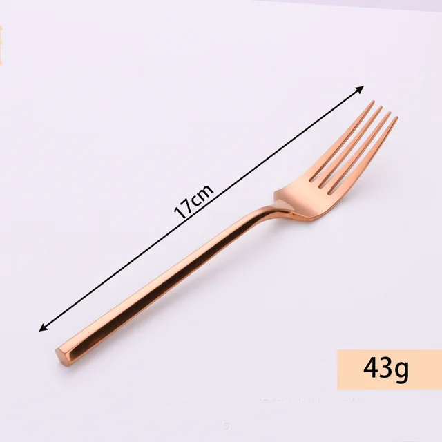 Stainless Steel Knife Fork And Spoon Set Hexagonal Forging Rose Gold Dessert Fork - Shop at LoveMi
