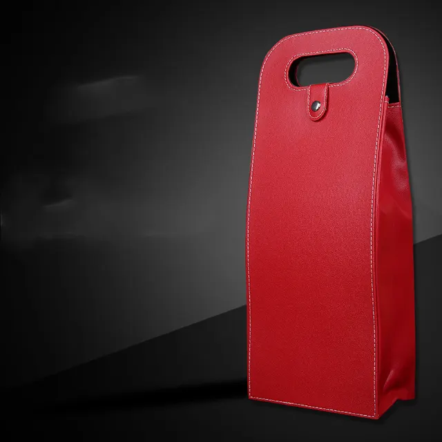 Red Wine Gift Box Leather Bck Of Two Bottles Portable Red Double - Shop at LoveMi