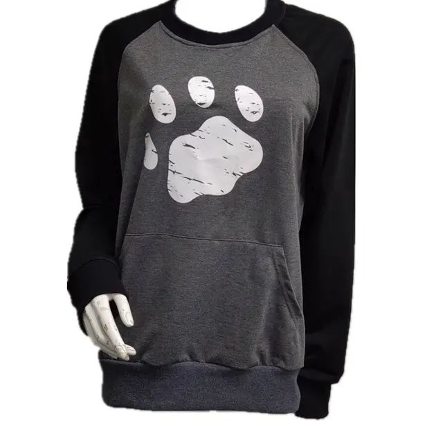 Printed Long Sleeve Pullover Hoodie Fashion Women's Wear Coat Black - Shop at LoveMi