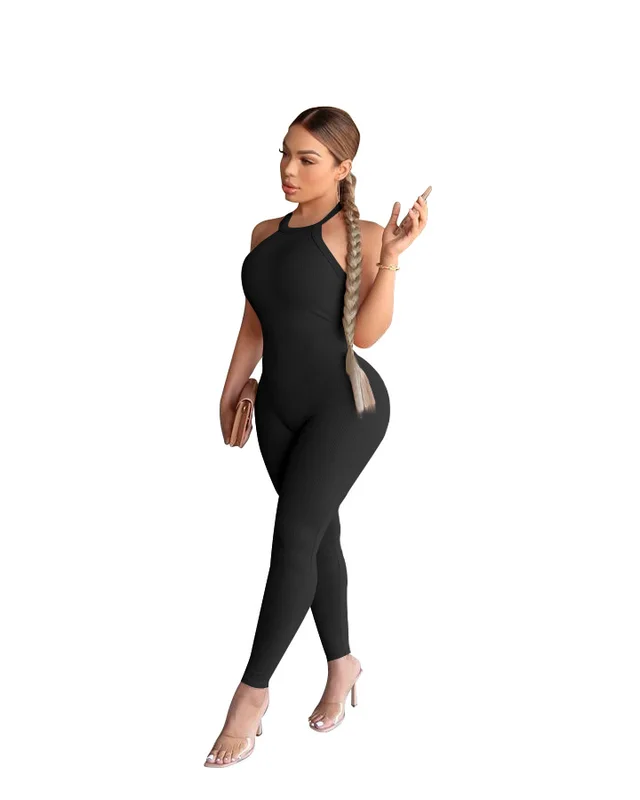 Women's Sling Pure Color Tight High Top Sports Jumpsuit S - Shop at LoveMi
