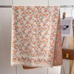 Autumn And Winter Floral Elegant Socialite Style Printed Artificial Cashmere Scarf - Beige Orange