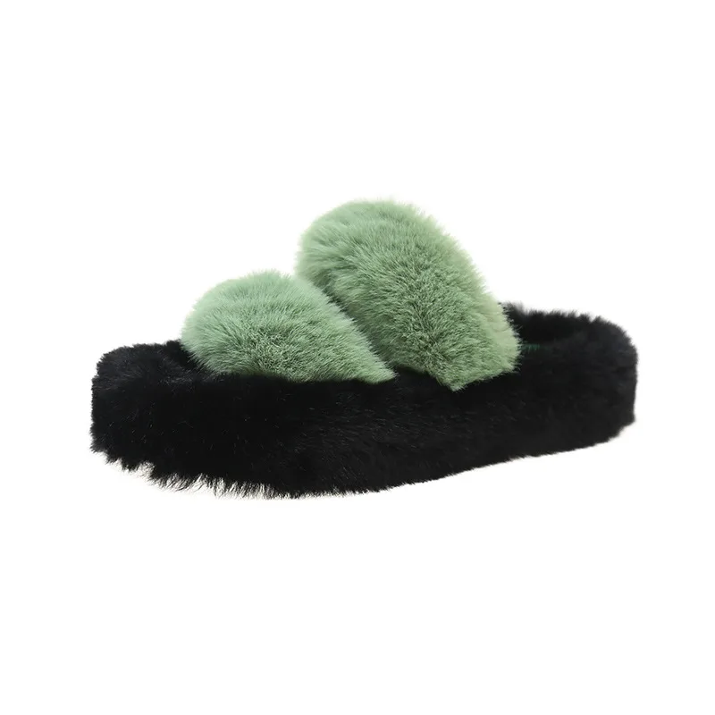 Thick Bottom Parallel Bars Plus Size Slippers Women's Fashion Khaki - Shop at LoveMi