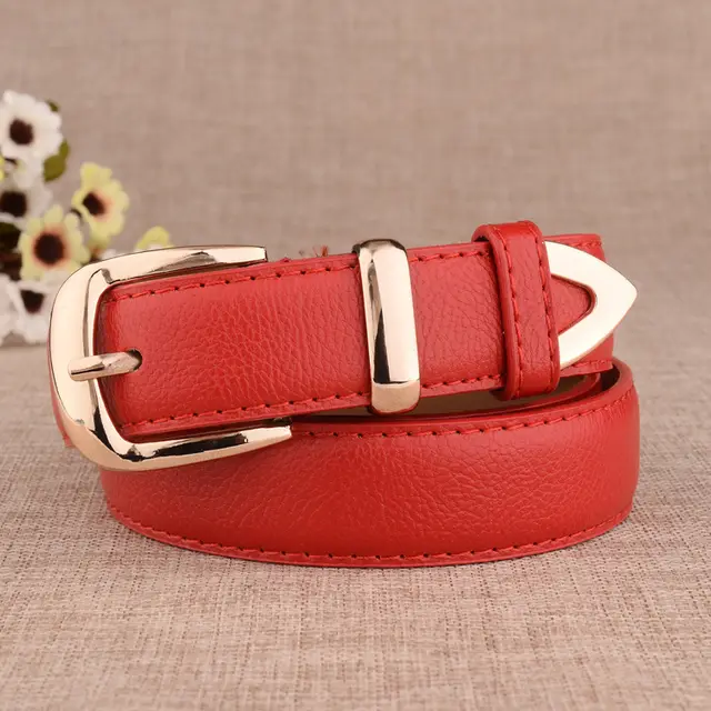 All match Fashion Women's Casual Imitation Leather Belt Red - Shop at LoveMi
