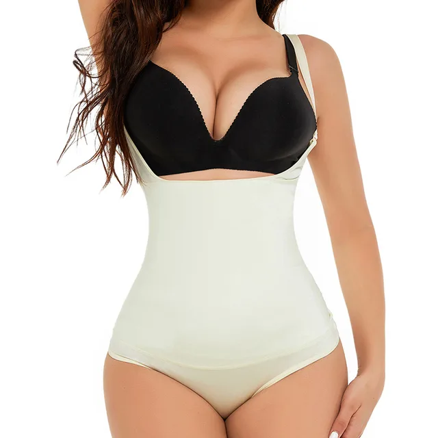 Belly And Waist Shaping Plus Size Latex One piece Corset Skin Color - Shop at LoveMi