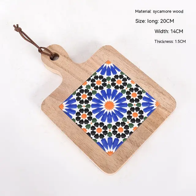 Vintage Solid Wood Tile Handle Potholder Log Color 006 - Shop at LoveMi