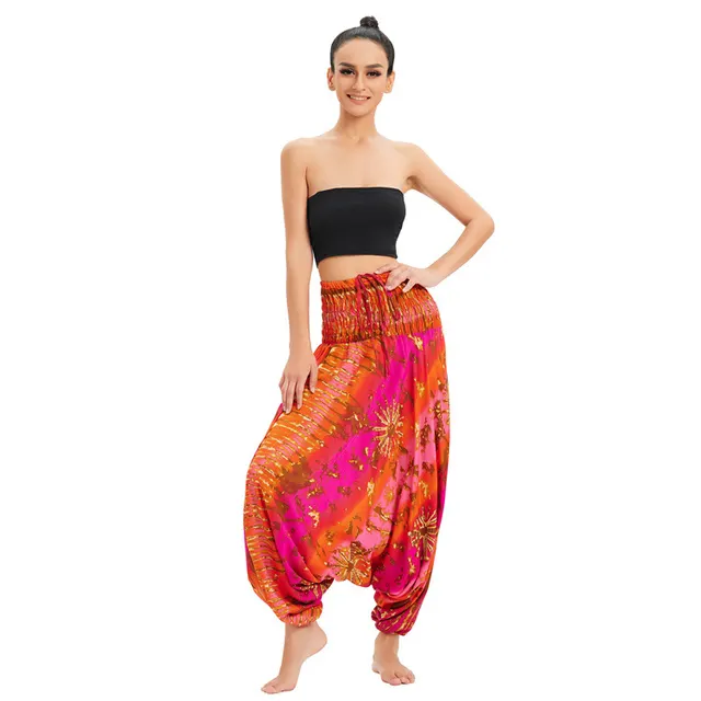 Loose Casual Jumpsuit Yoga Red Gradient - Shop at LoveMi