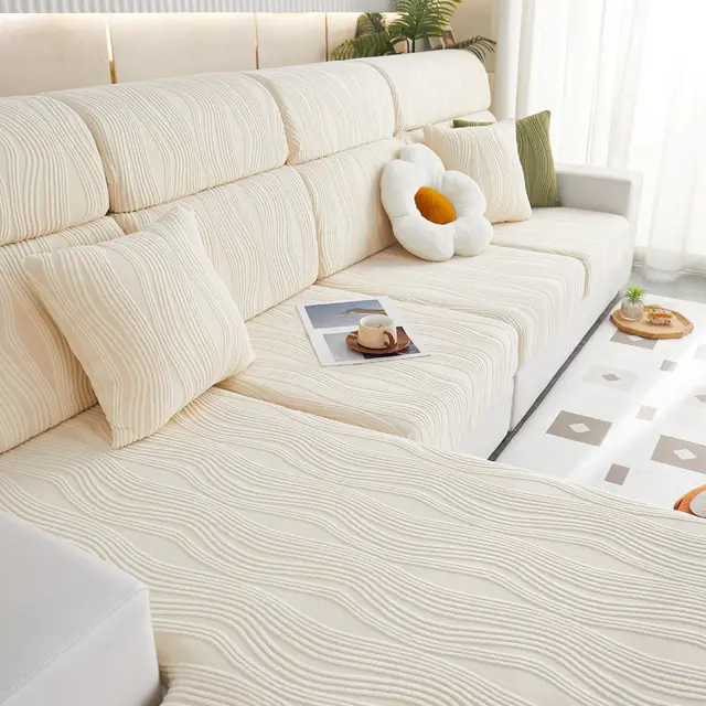 Four Seasons Universal Non slip All inclusive Stretch Sofa Cover Beige - Shop at LoveMi