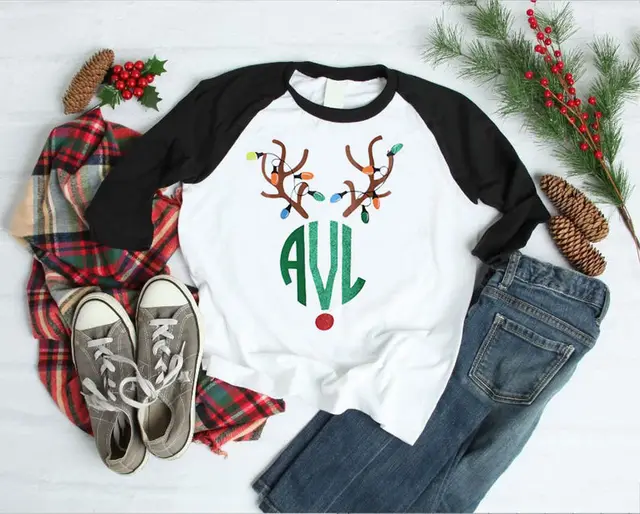 Christmas Clothing Women's Printed Wear T shirt Black Sleeve 0 - Shop at LoveMi