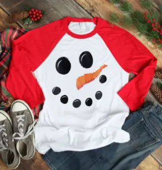 Christmas Clothing Women's Printed Wear T-shirt - Red Sleeves 00