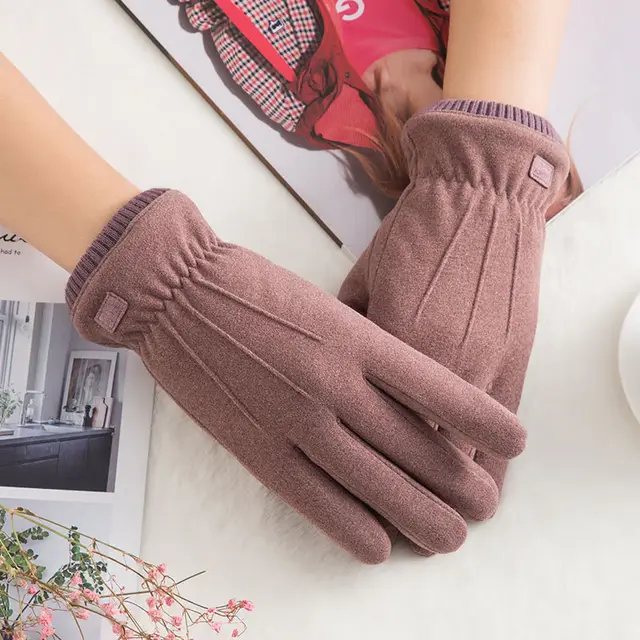 Women's Winter Thicken Thermal Gloves Cameo Brown - Shop at LoveMi