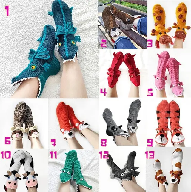 Fashionable Knitted Handmade Crochet Warm Socks Style 4 - Shop at LoveMi