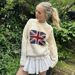 Women's Sweater Hip-hop Street Knitted Pullover - White