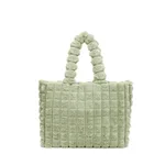 Plaid Handbags Winter Fashion High Capacity Shopping Plush Bag Korean Style Personalized Designer Luxury Tote Bags For Women - Green